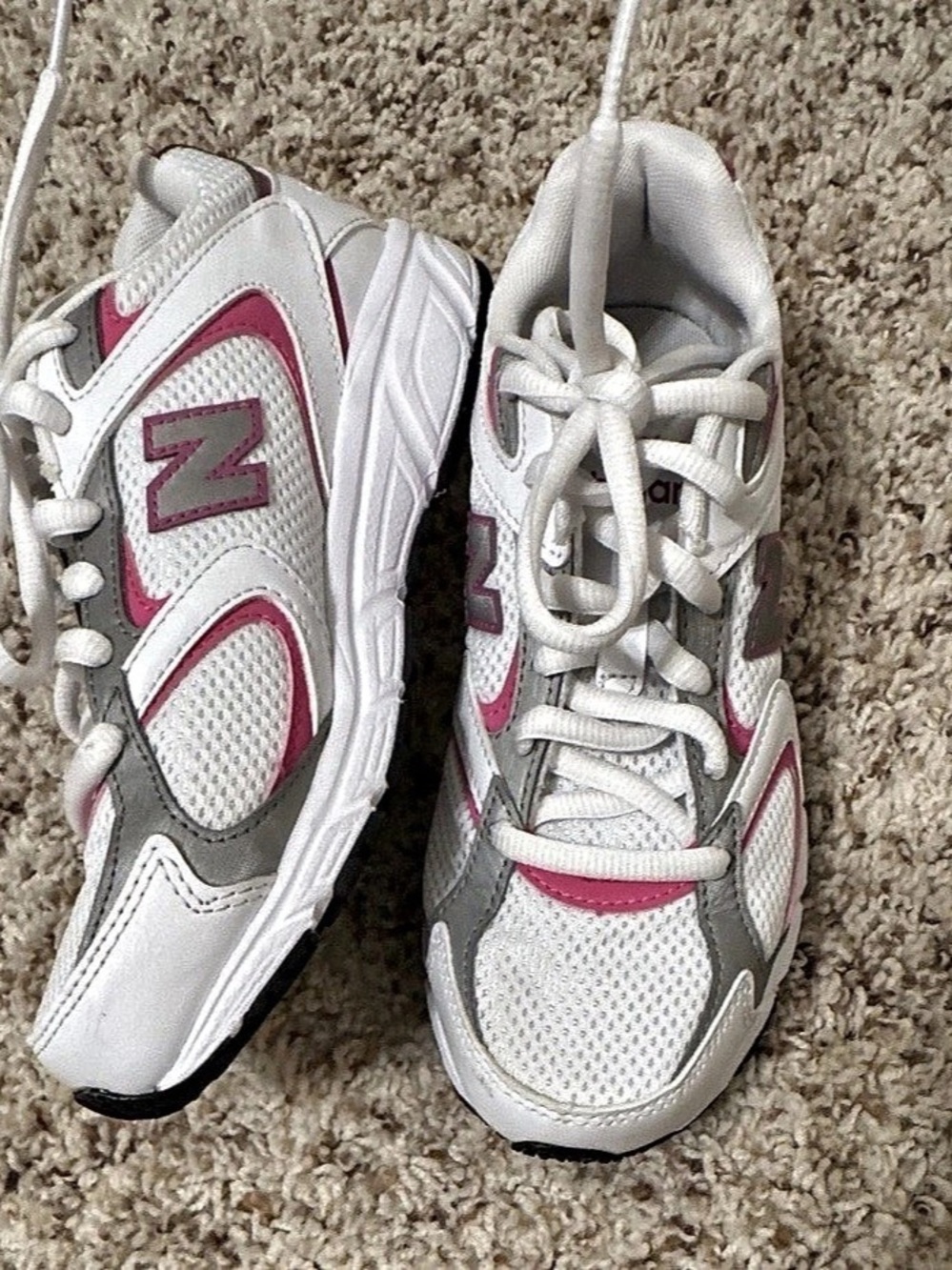 New Balance 608 Girls Athletic Shoes White Pink US 3.5